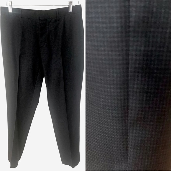 PRADA Men’s Virgin Wool Black Houndstooth Trousers Dress Pants Luxury Designer - Picture 3 of 15